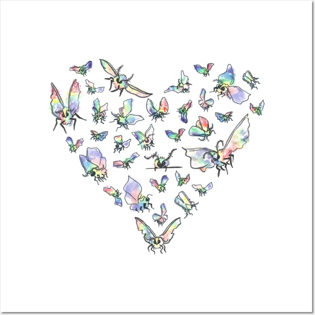 Pride Moths in a heart Wall Art by TooCoolUnicorn